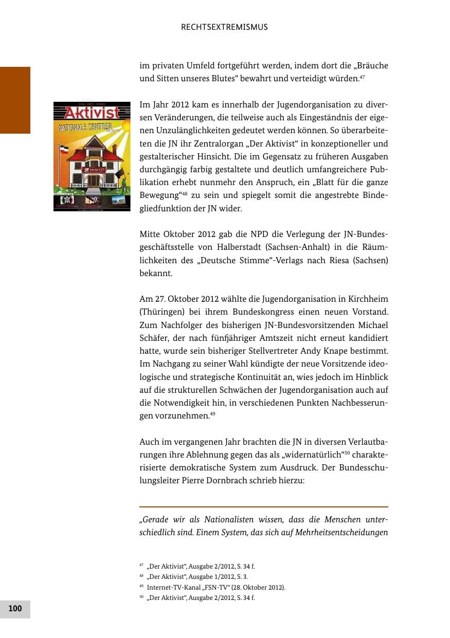 Seite 99 des Verfassungsschutzbericht 2012 Bund