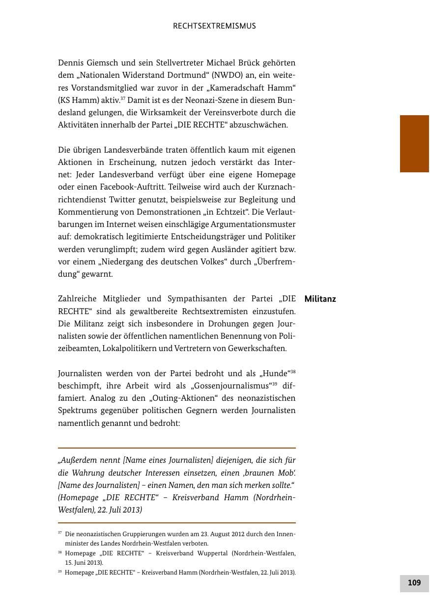 Seite 108 des Verfassungsschutzbericht 2013 Bund