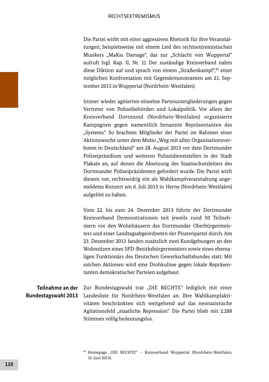 Seite 109 des Verfassungsschutzbericht 2013 Bund