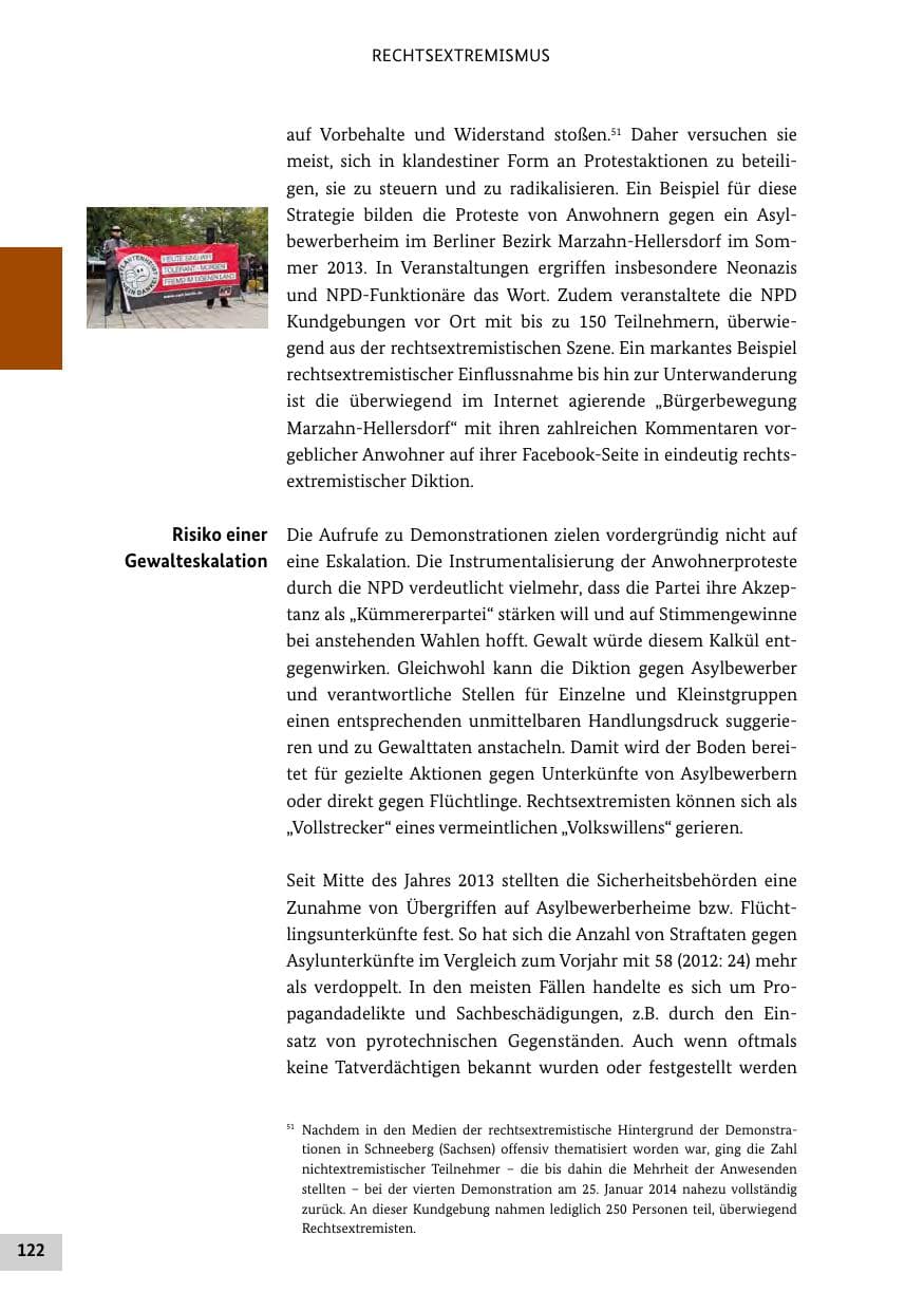 Seite 121 des Verfassungsschutzbericht 2013 Bund