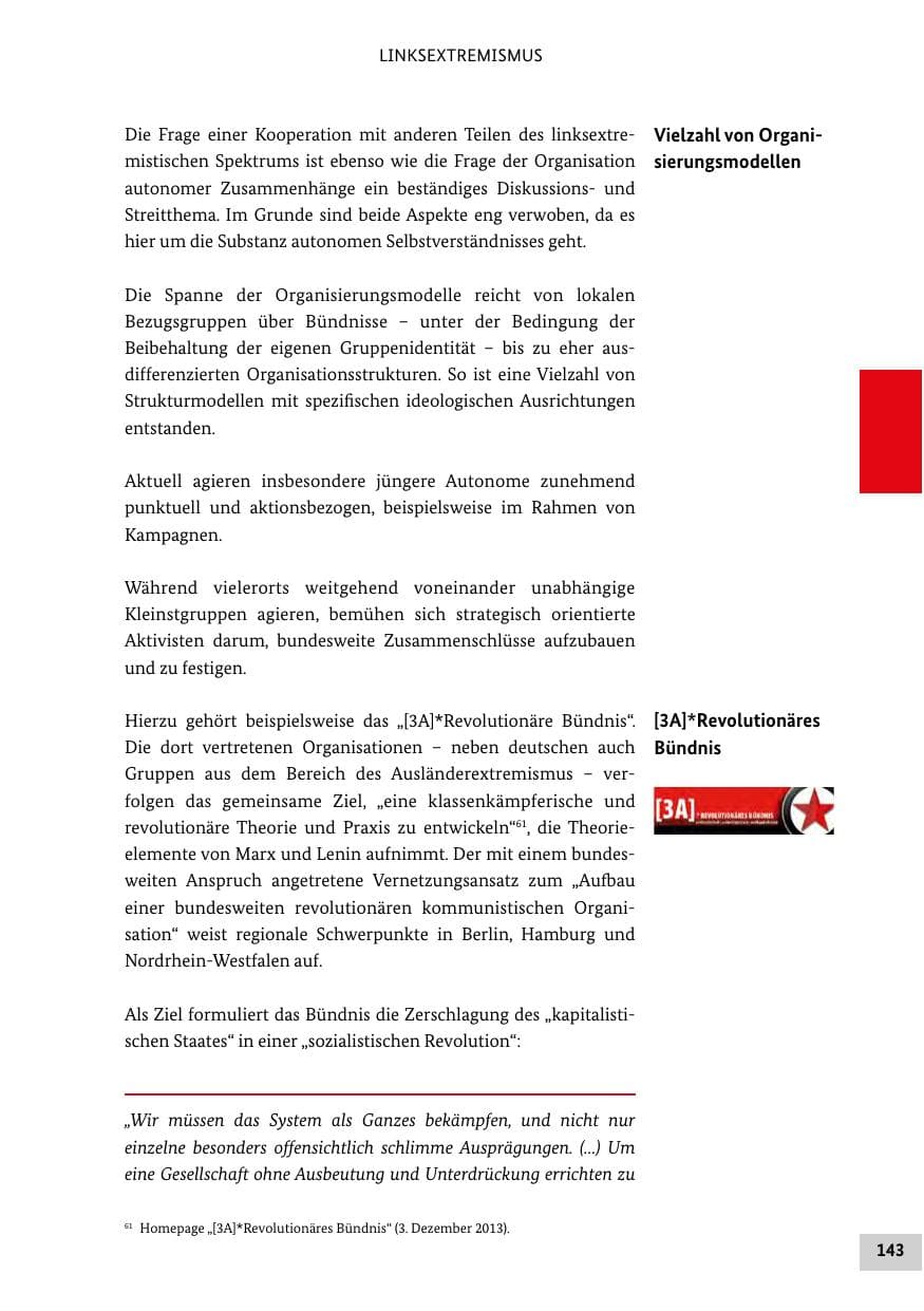 Seite 142 des Verfassungsschutzbericht 2013 Bund