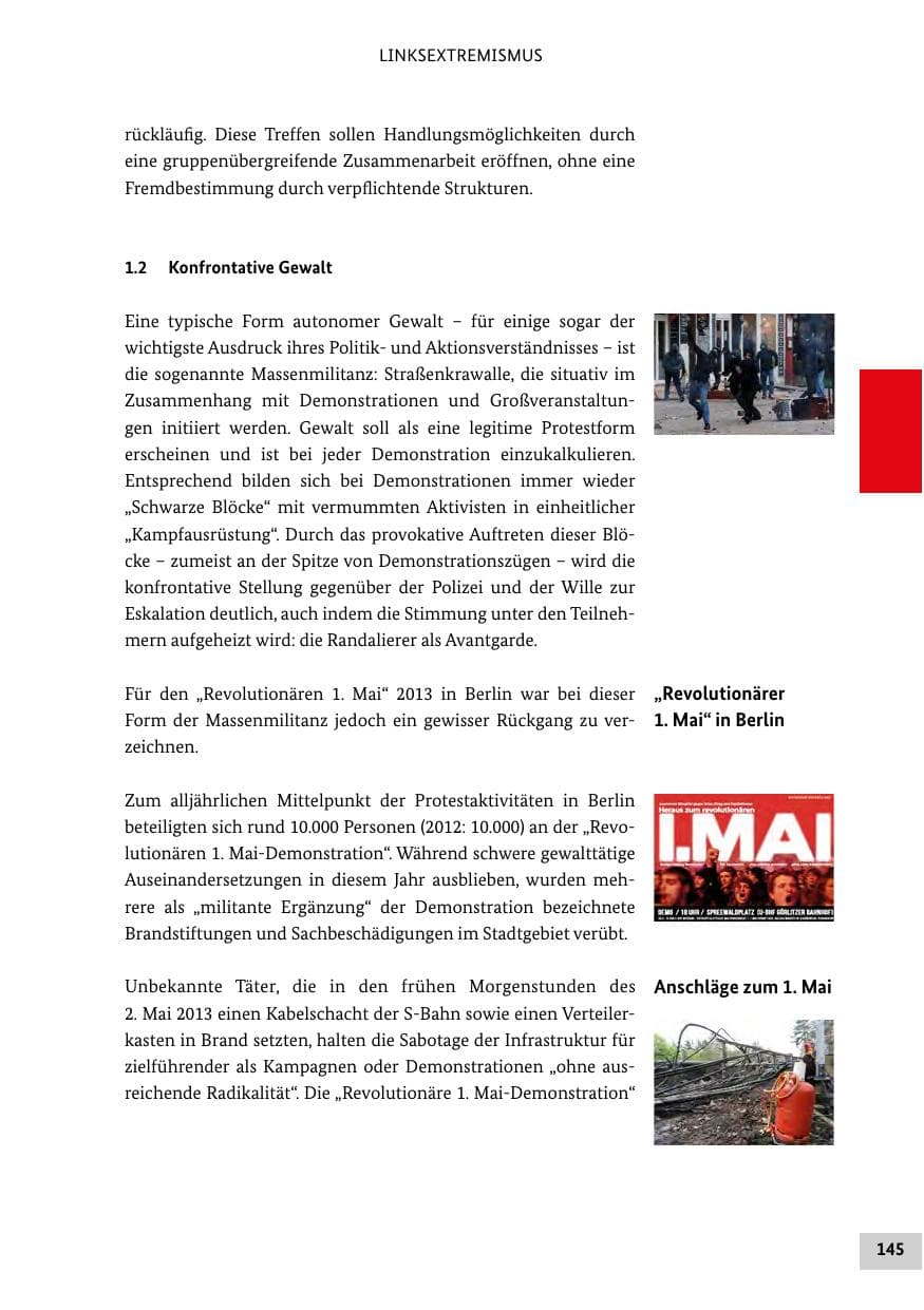 Seite 144 des Verfassungsschutzbericht 2013 Bund