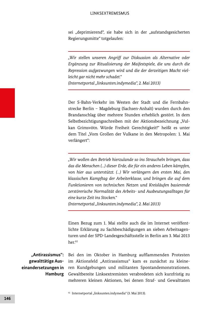Seite 145 des Verfassungsschutzbericht 2013 Bund