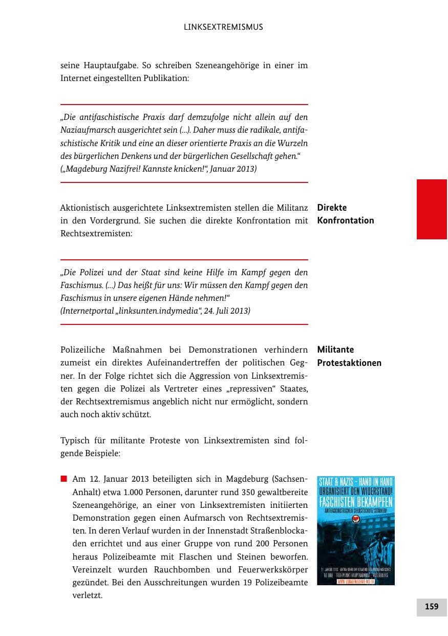 Seite 158 des Verfassungsschutzbericht 2013 Bund