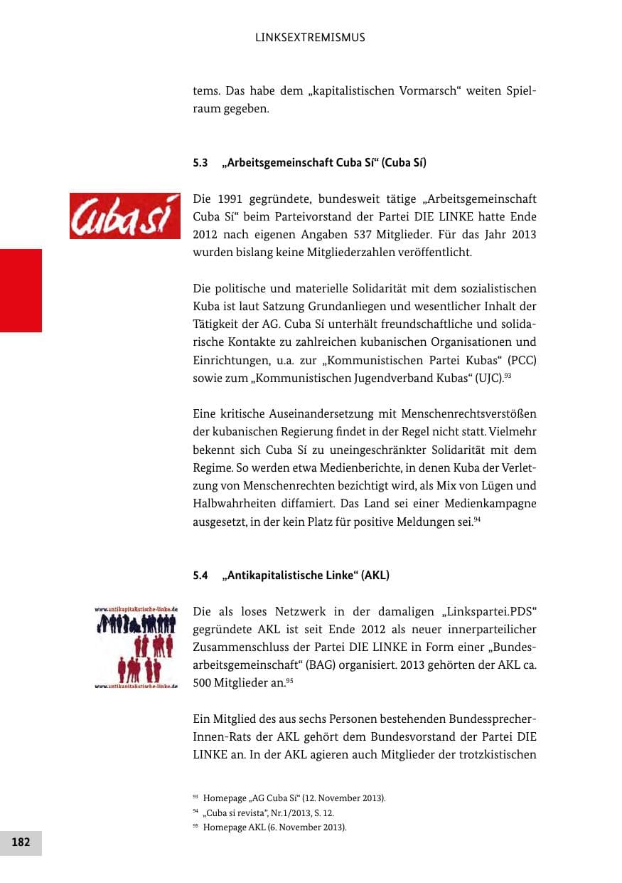Seite 181 des Verfassungsschutzbericht 2013 Bund