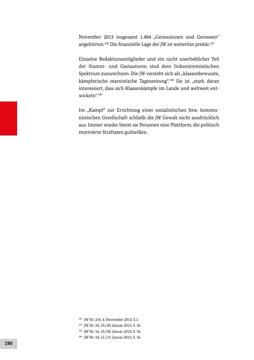 Seite 189 des Verfassungsschutzbericht 2013 Bund