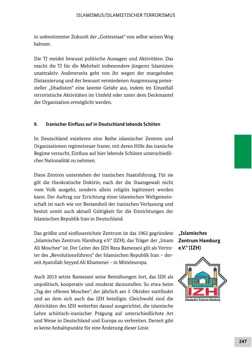 Seite 246 des Verfassungsschutzbericht 2013 Bund