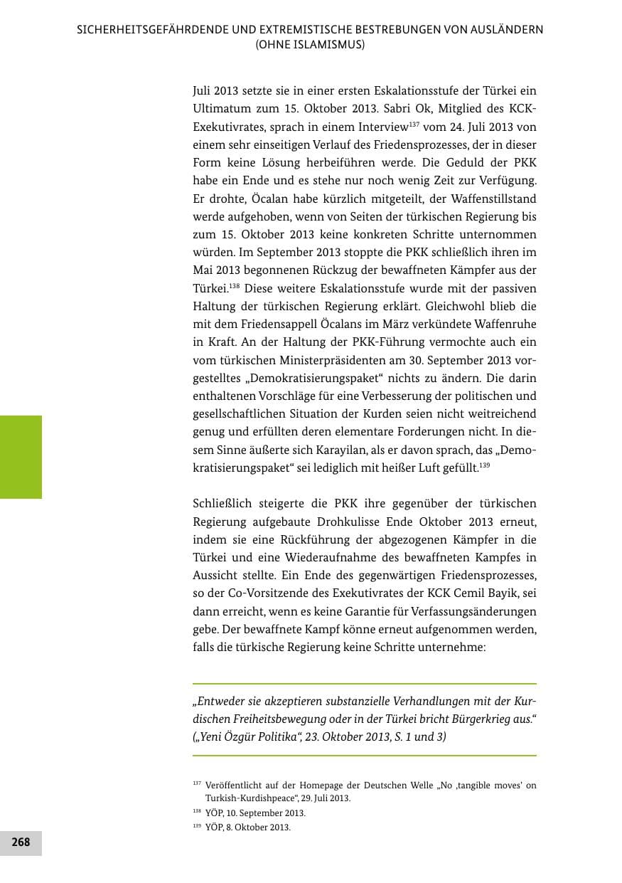 Seite 267 des Verfassungsschutzbericht 2013 Bund