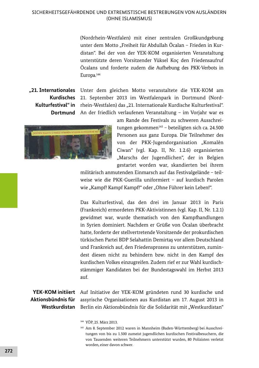 Seite 271 des Verfassungsschutzbericht 2013 Bund