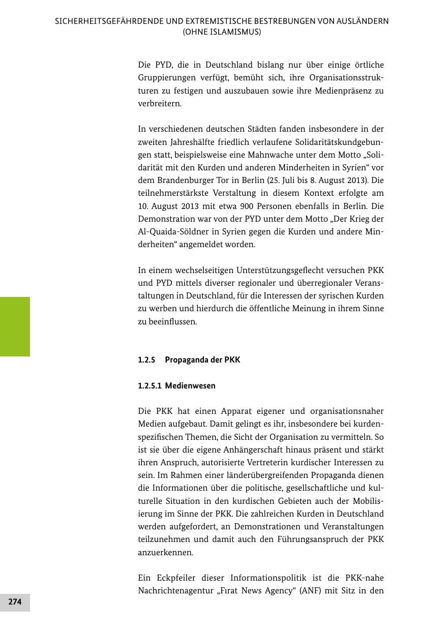 Seite 273 des Verfassungsschutzbericht 2013 Bund