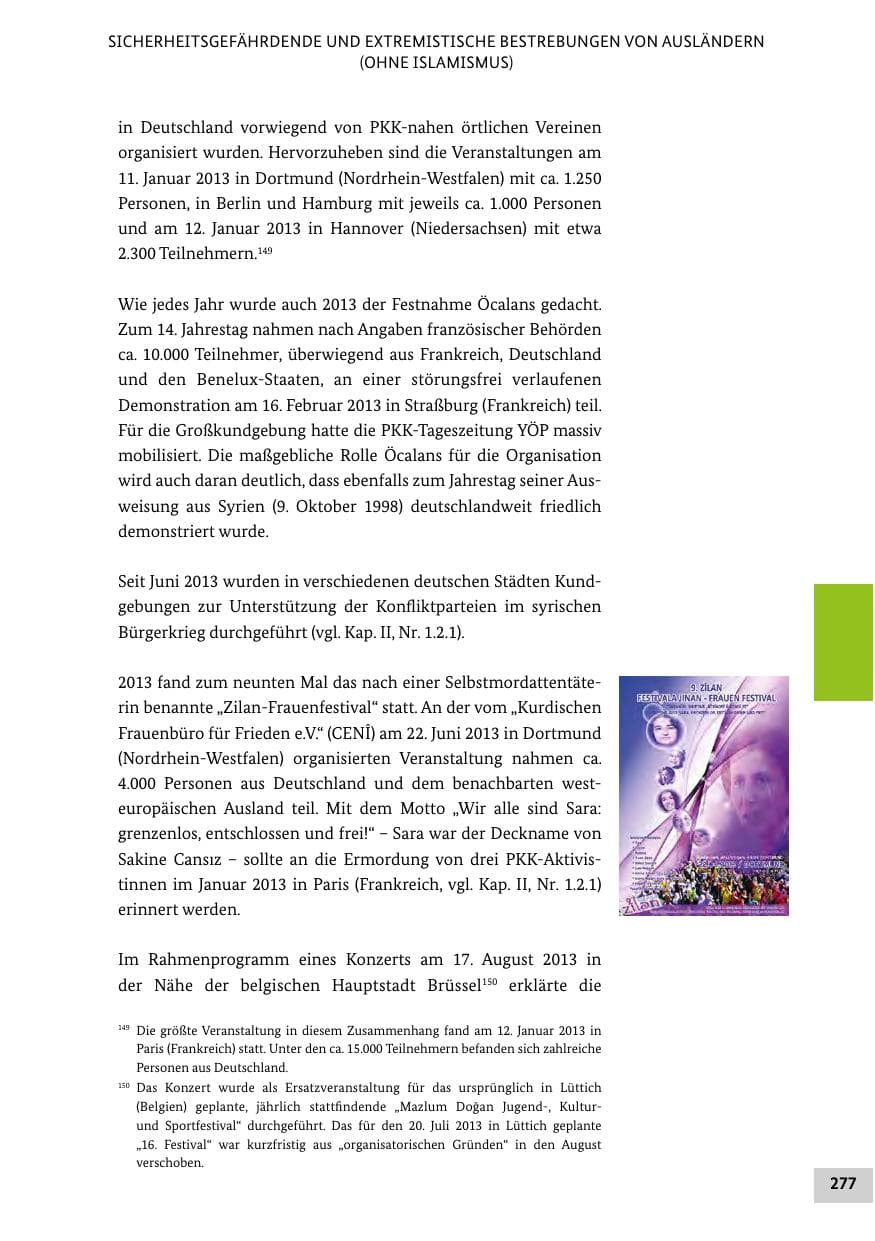 Seite 276 des Verfassungsschutzbericht 2013 Bund