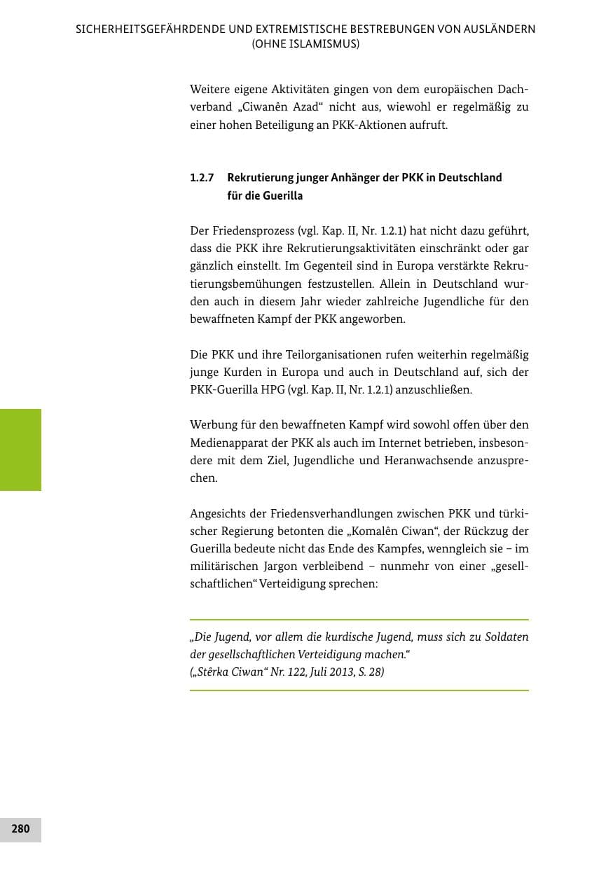 Seite 279 des Verfassungsschutzbericht 2013 Bund