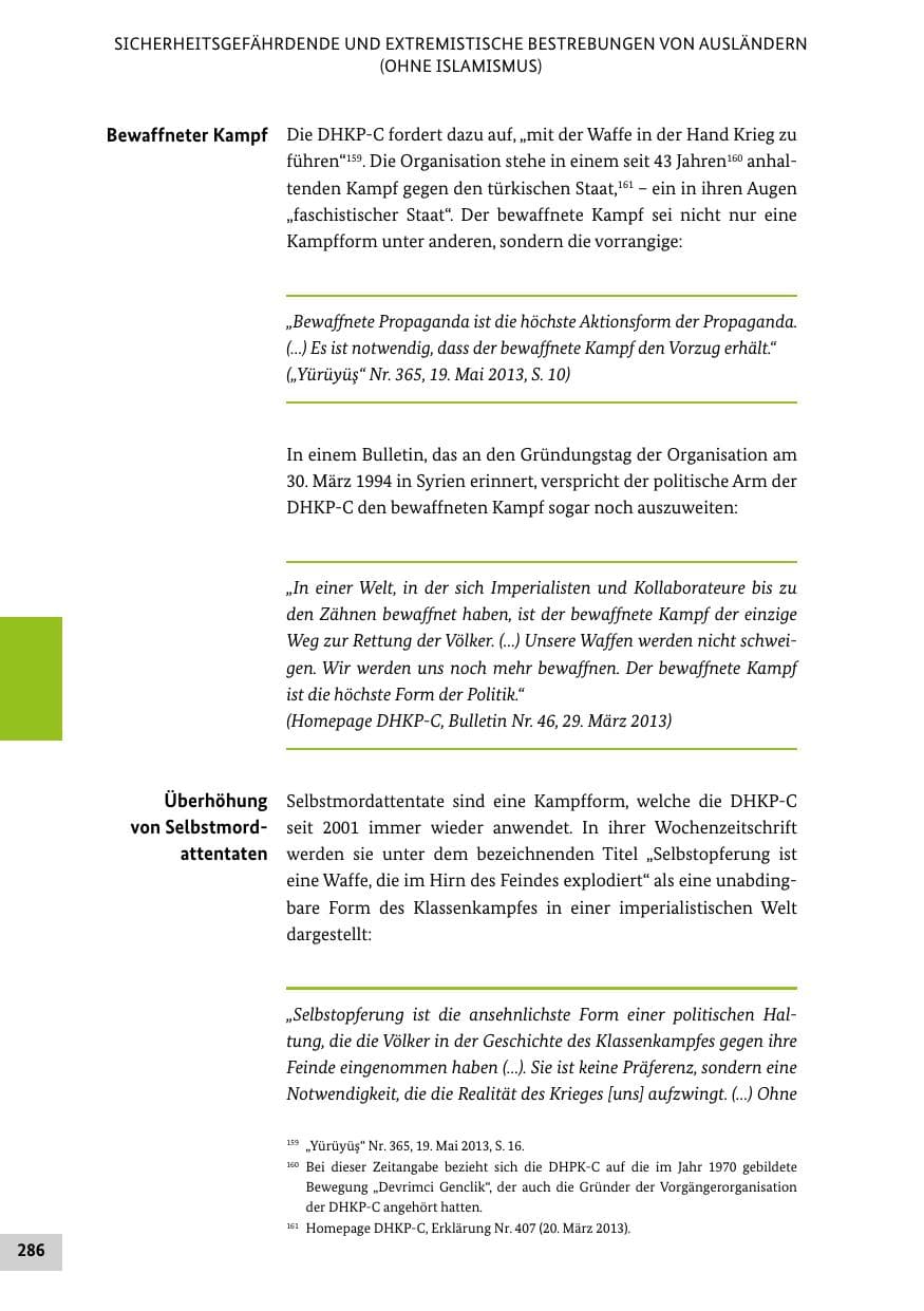 Seite 285 des Verfassungsschutzbericht 2013 Bund