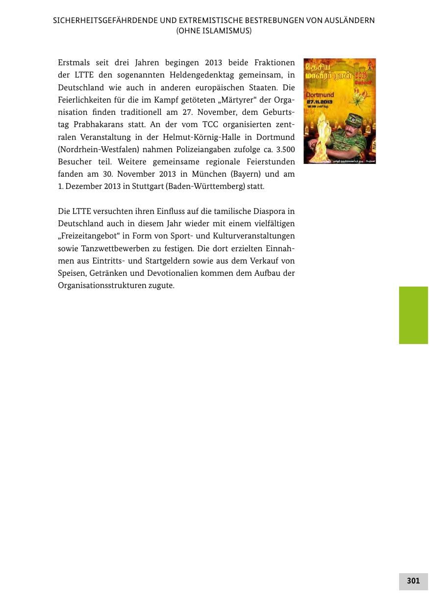 Seite 300 des Verfassungsschutzbericht 2013 Bund