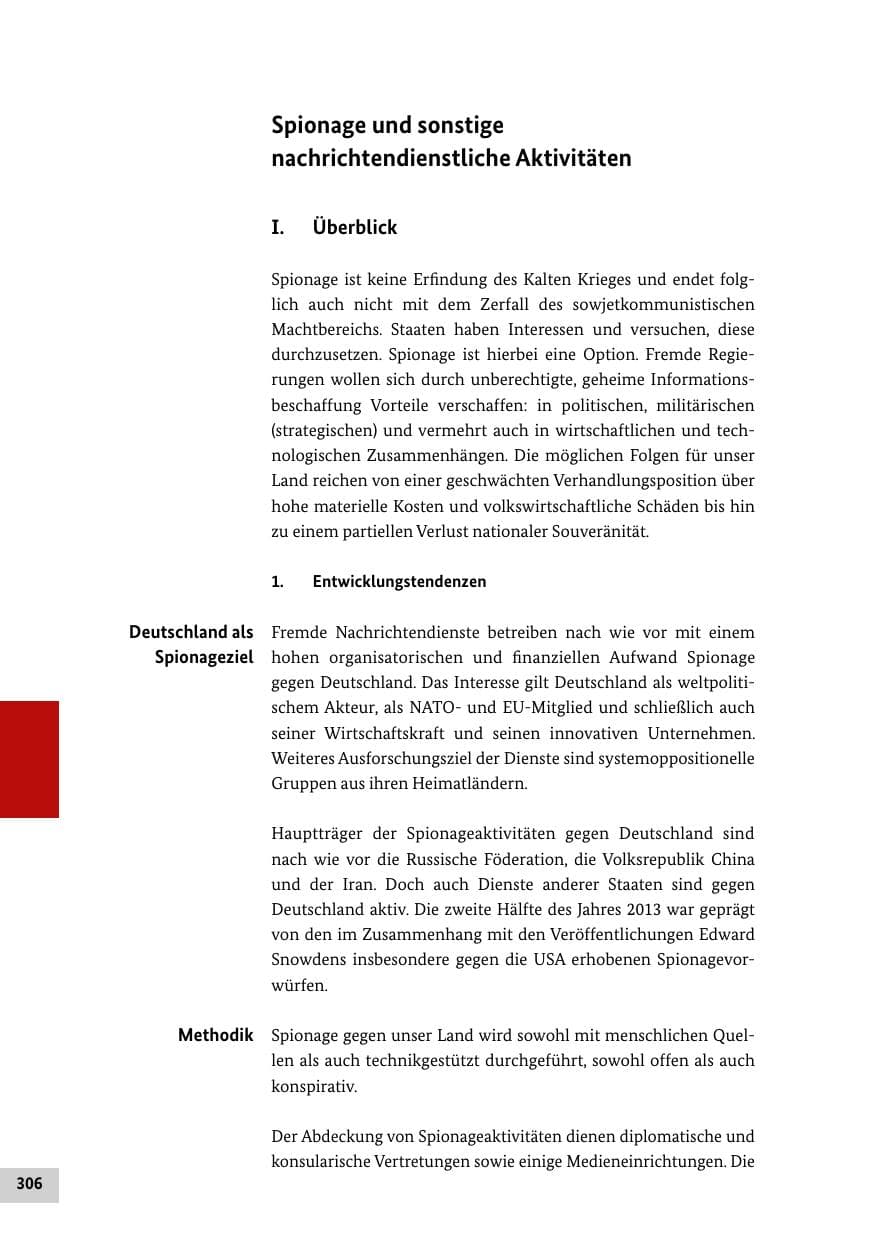 Seite 305 des Verfassungsschutzbericht 2013 Bund