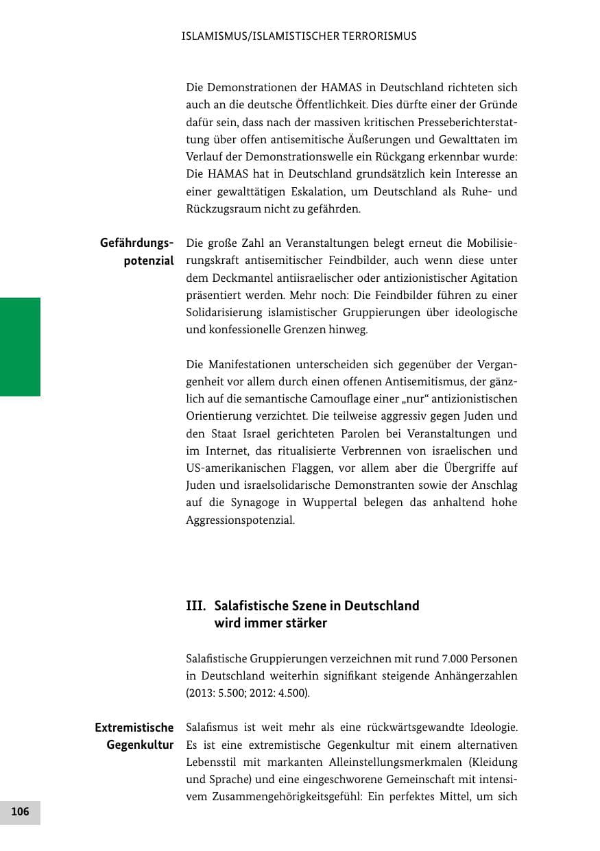 Seite 105 des Verfassungsschutzbericht 2014 Bund