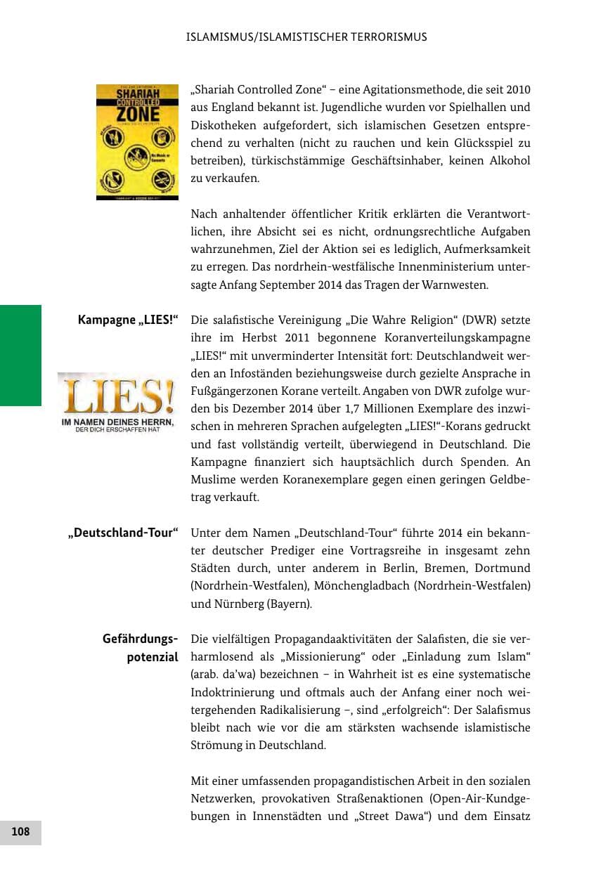 Seite 107 des Verfassungsschutzbericht 2014 Bund