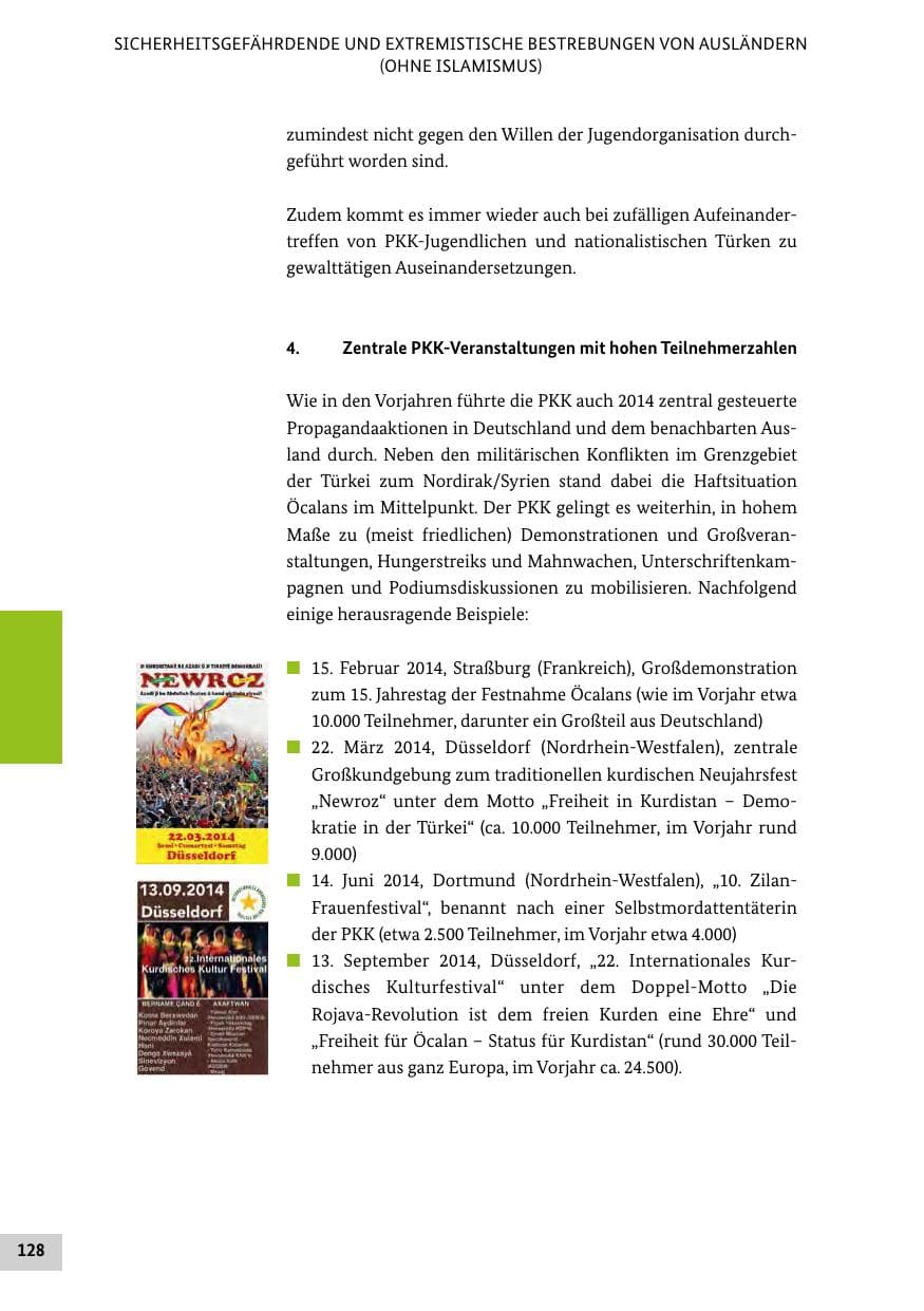 Seite 127 des Verfassungsschutzbericht 2014 Bund