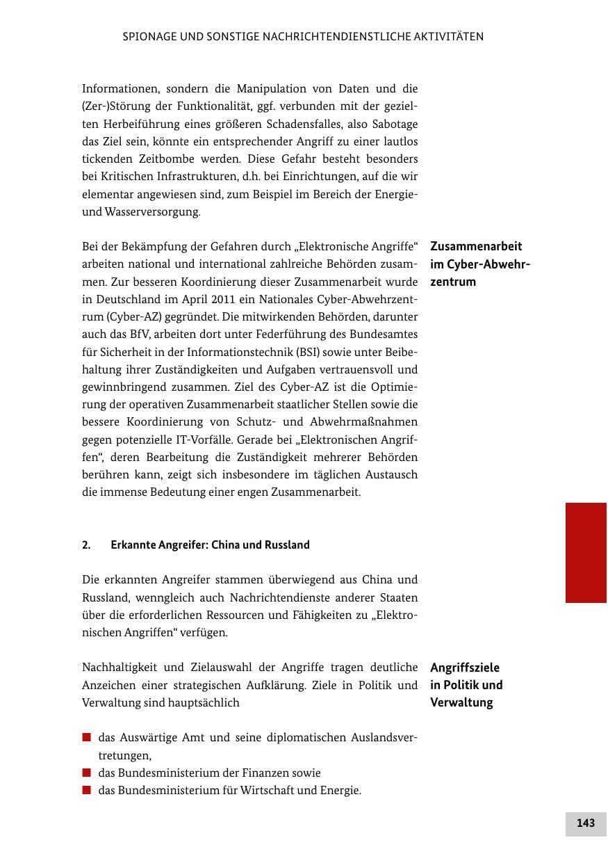 Seite 142 des Verfassungsschutzbericht 2014 Bund