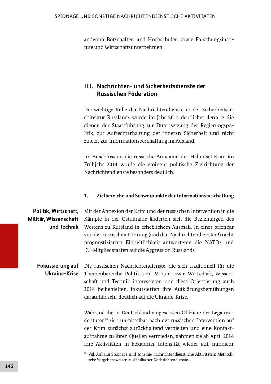 Seite 145 des Verfassungsschutzbericht 2014 Bund