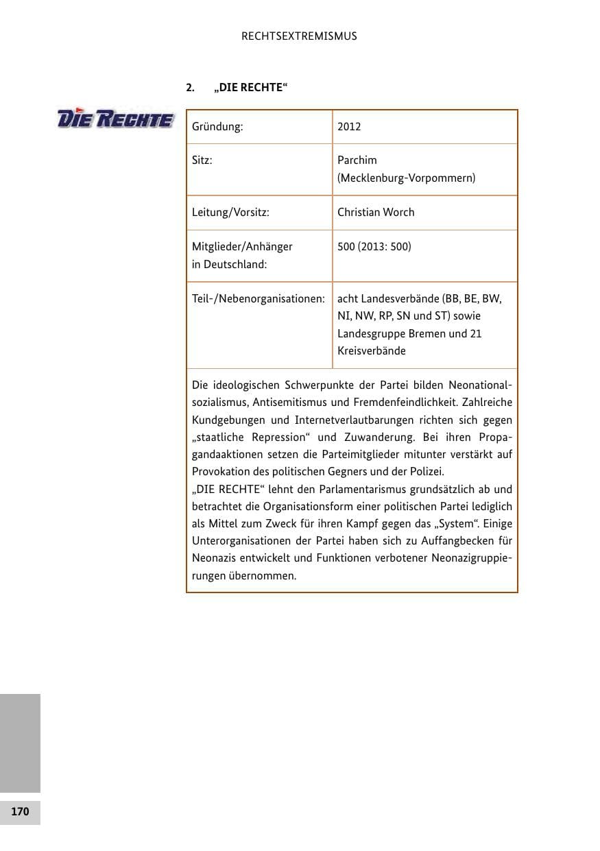 Seite 169 des Verfassungsschutzbericht 2014 Bund