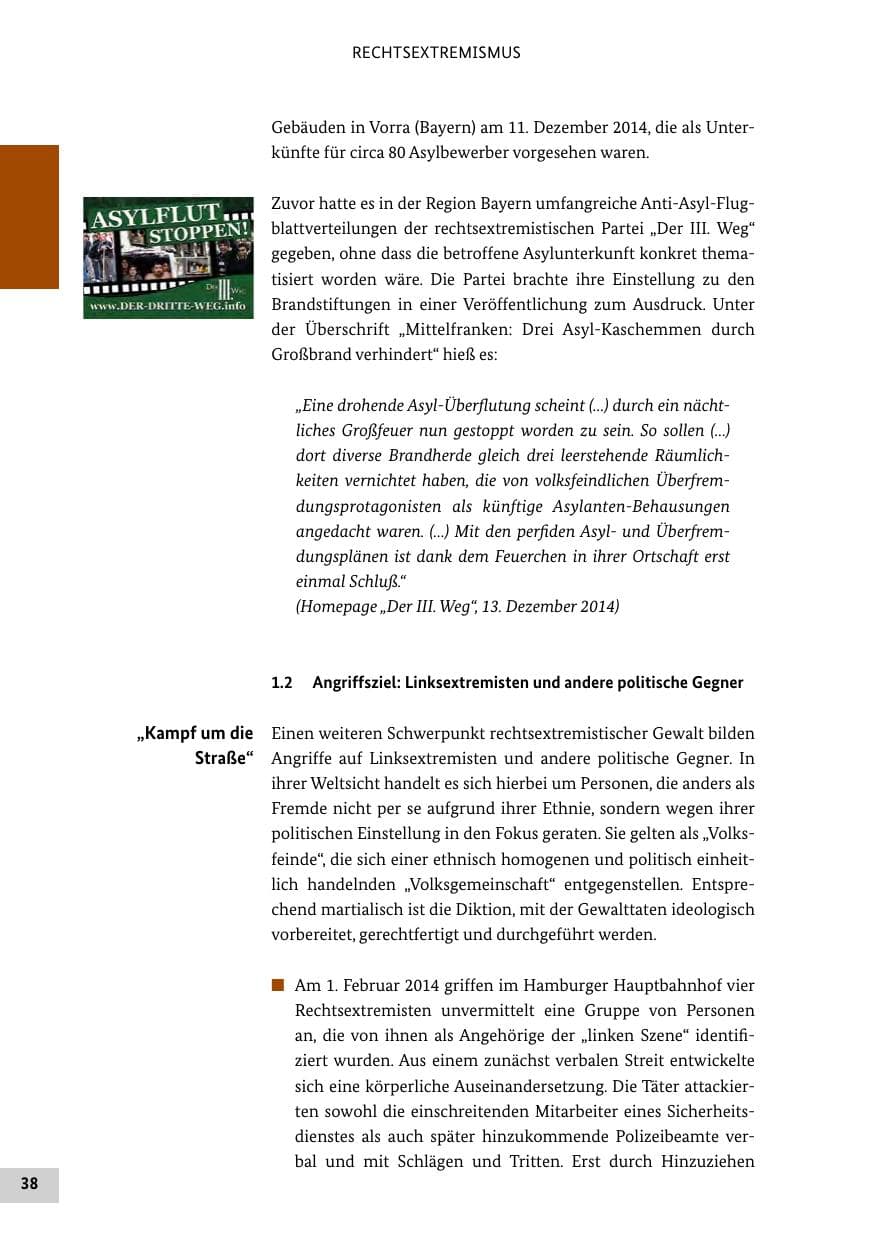 Seite 37 des Verfassungsschutzbericht 2014 Bund