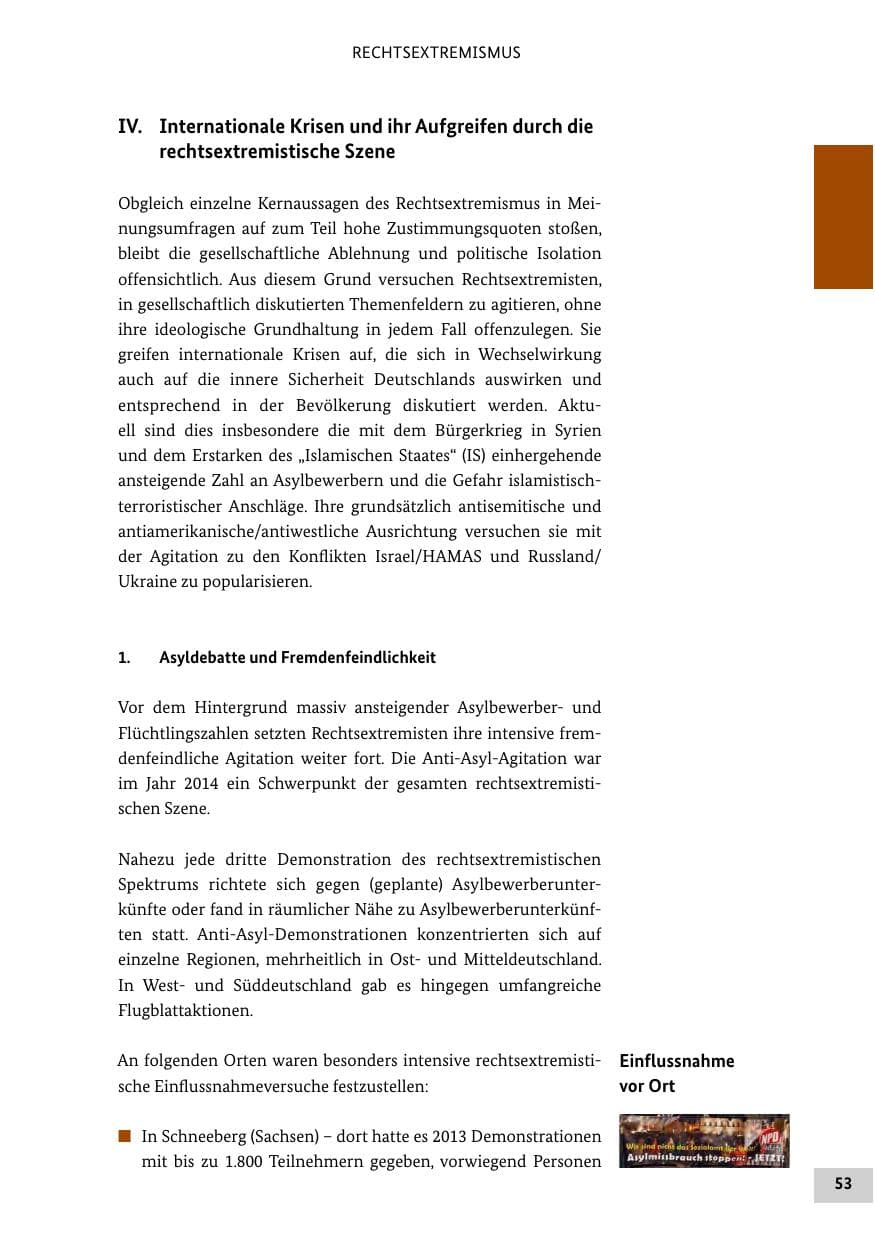 Seite 52 des Verfassungsschutzbericht 2014 Bund