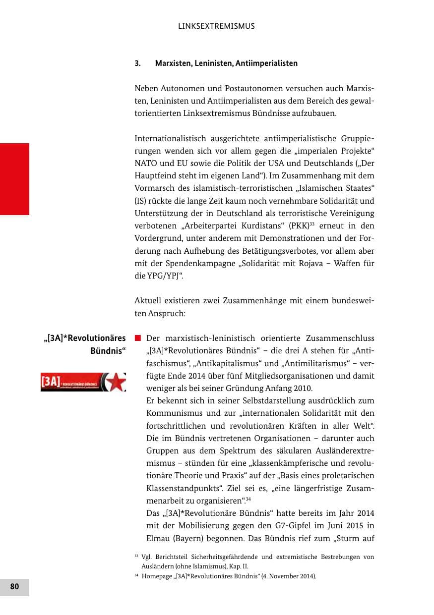 Seite 79 des Verfassungsschutzbericht 2014 Bund