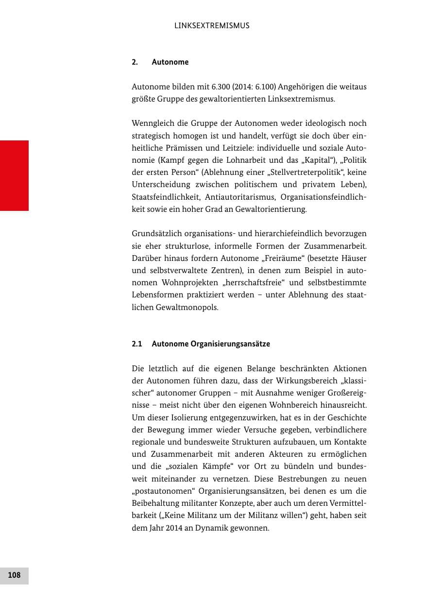 Seite 107 des Verfassungsschutzbericht 2015 Bund