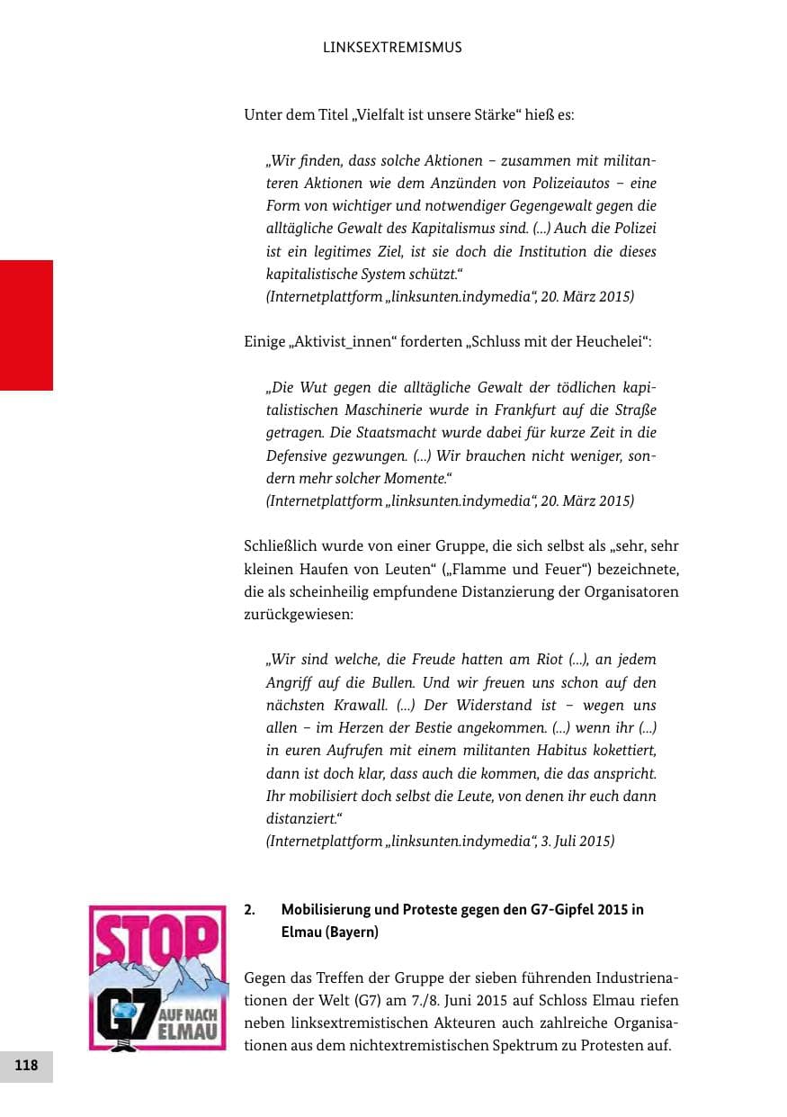 Seite 117 des Verfassungsschutzbericht 2015 Bund