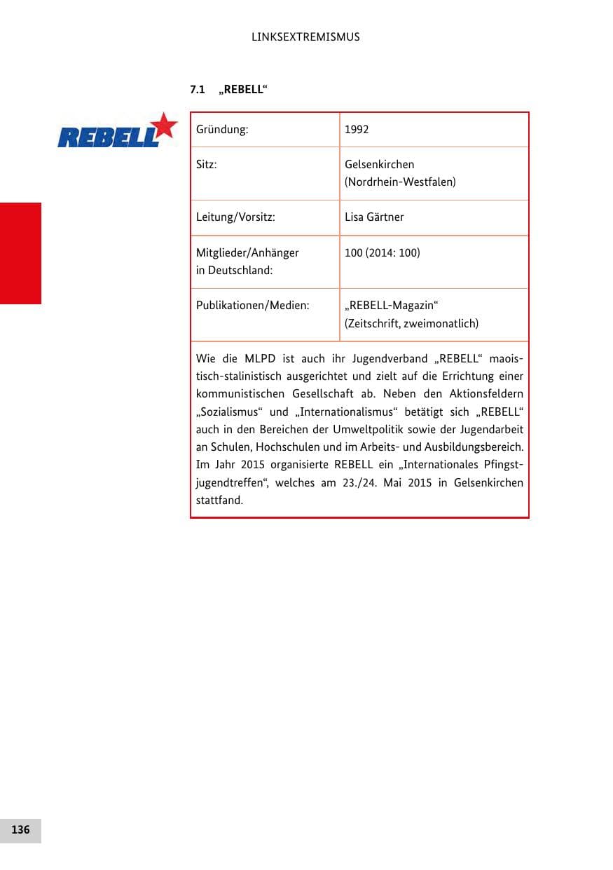 Seite 135 des Verfassungsschutzbericht 2015 Bund