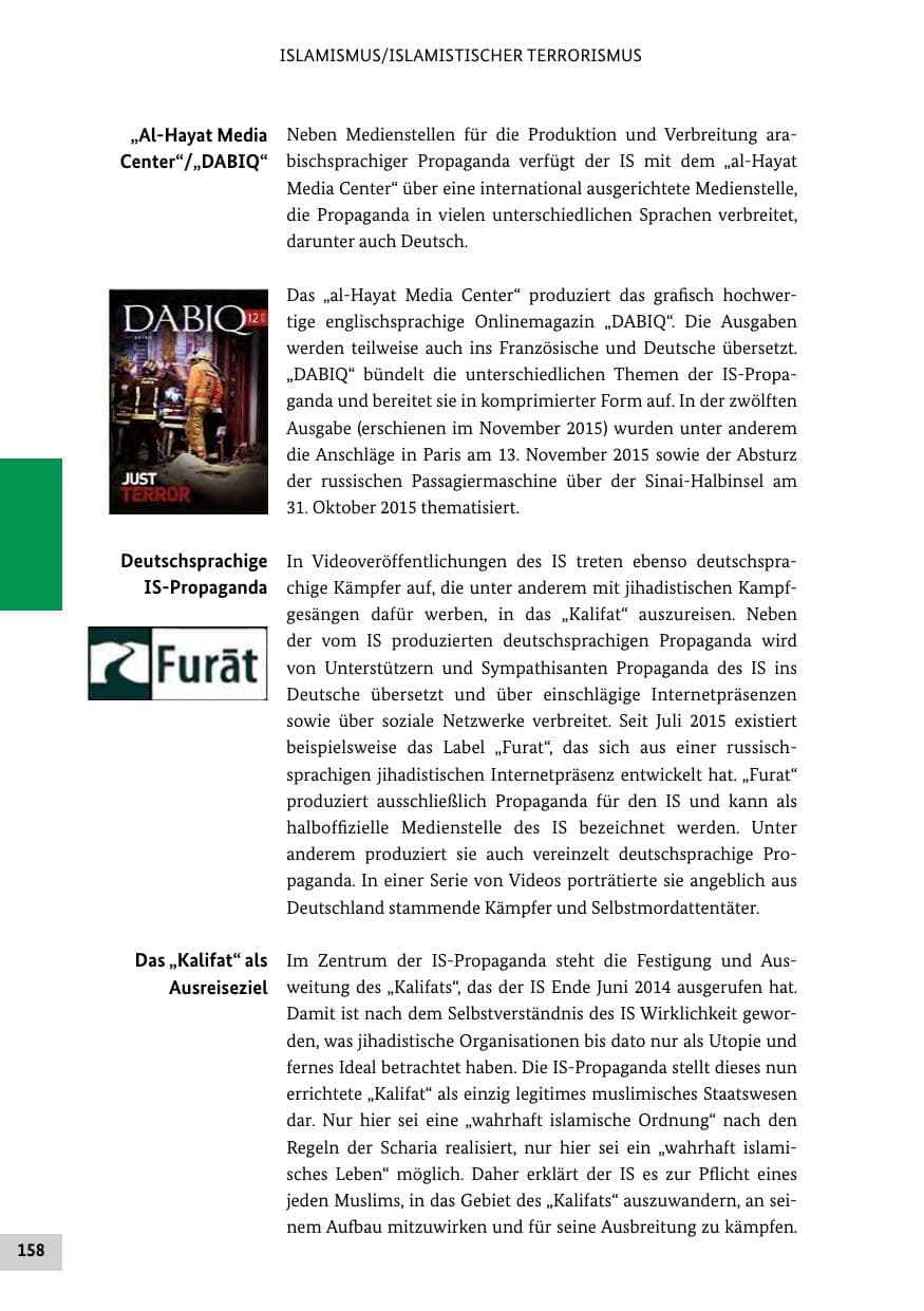 Seite 157 des Verfassungsschutzbericht 2015 Bund