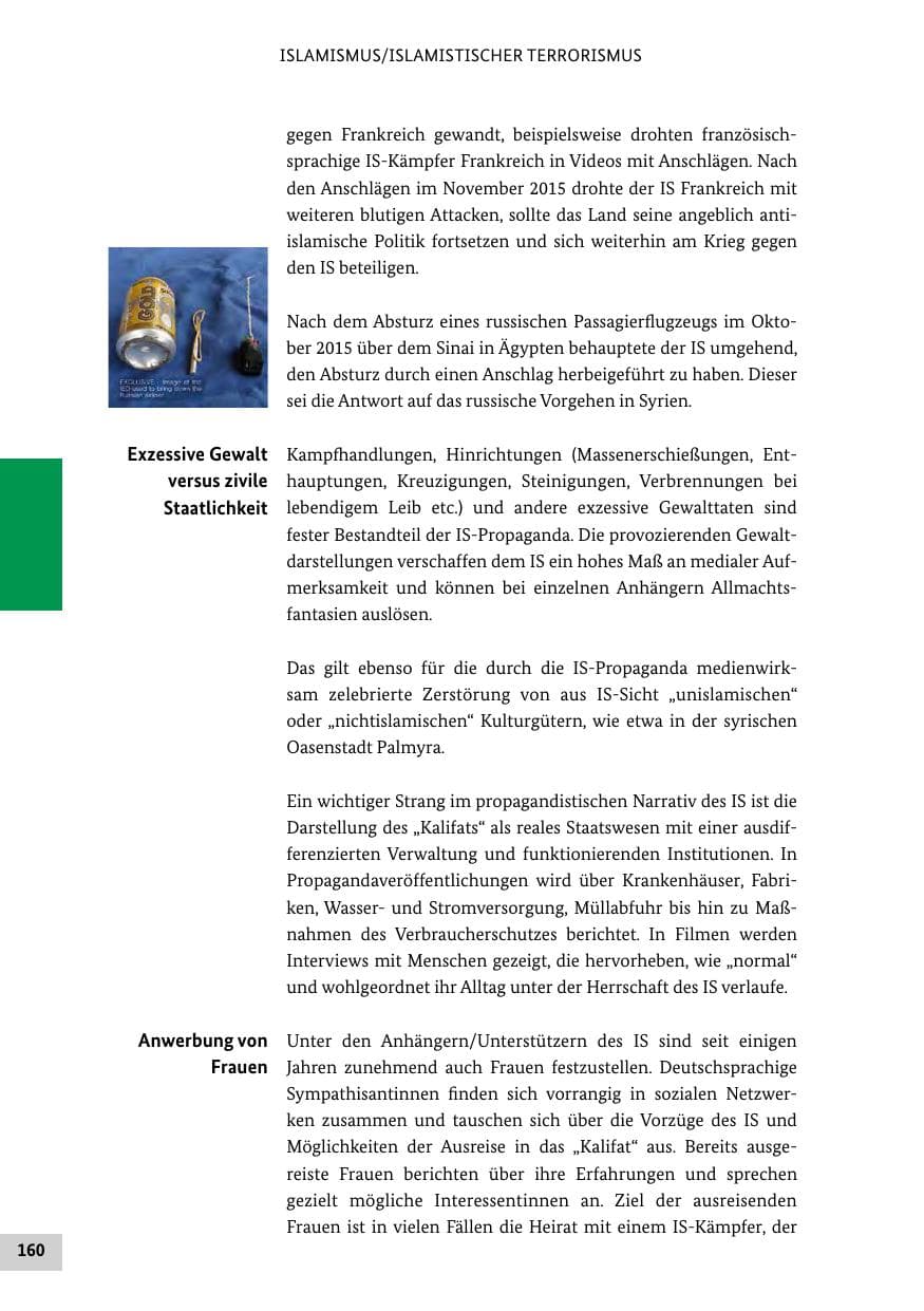 Seite 159 des Verfassungsschutzbericht 2015 Bund