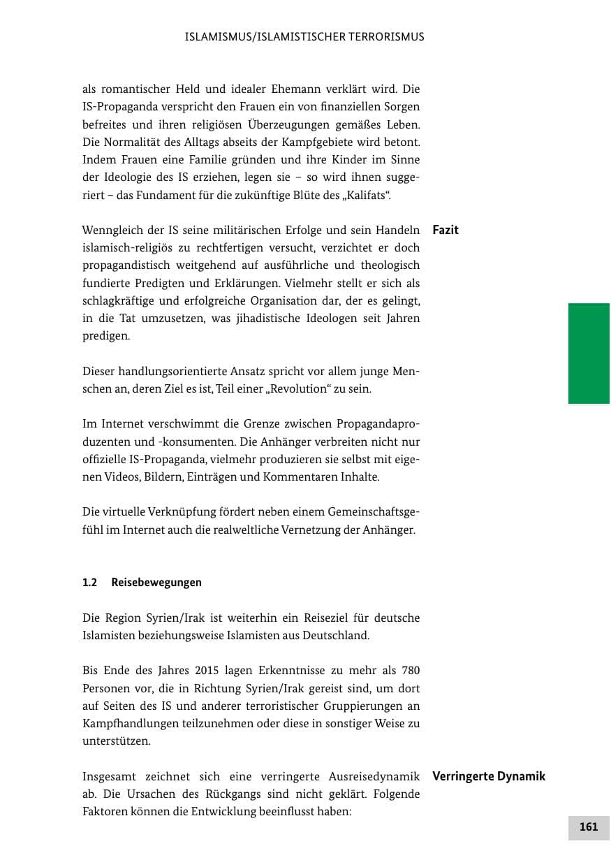 Seite 160 des Verfassungsschutzbericht 2015 Bund