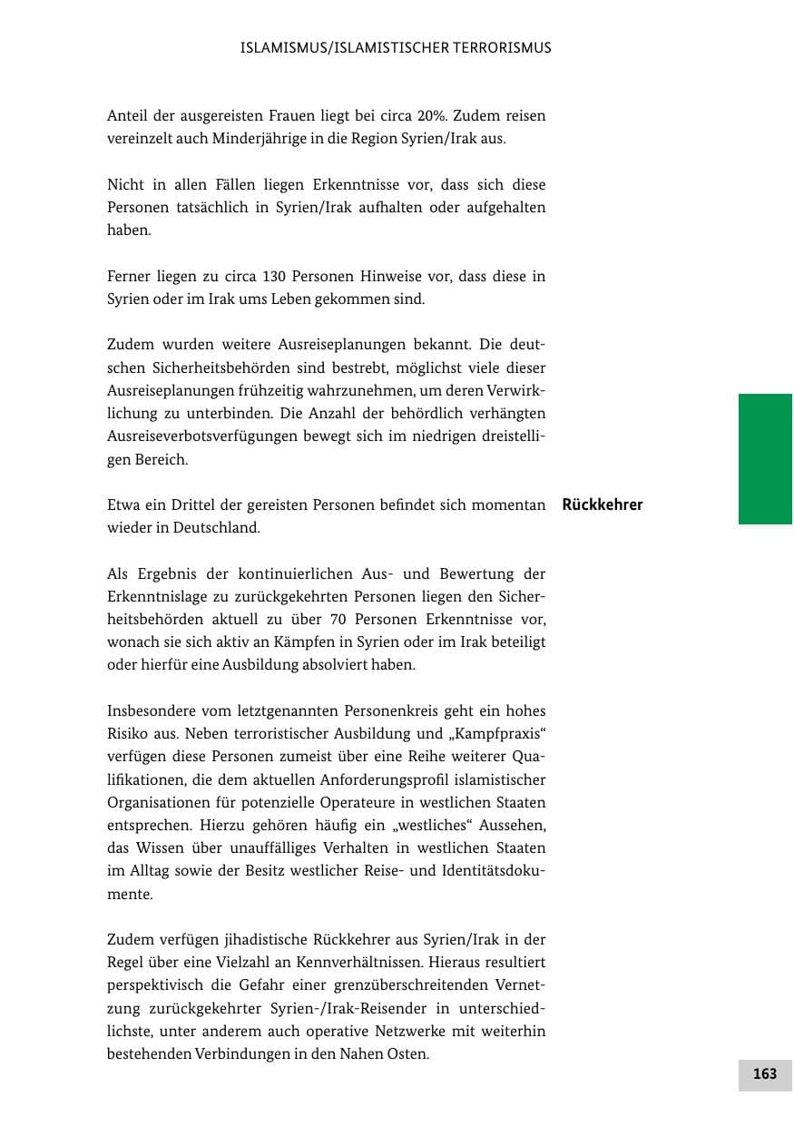 Seite 162 des Verfassungsschutzbericht 2015 Bund