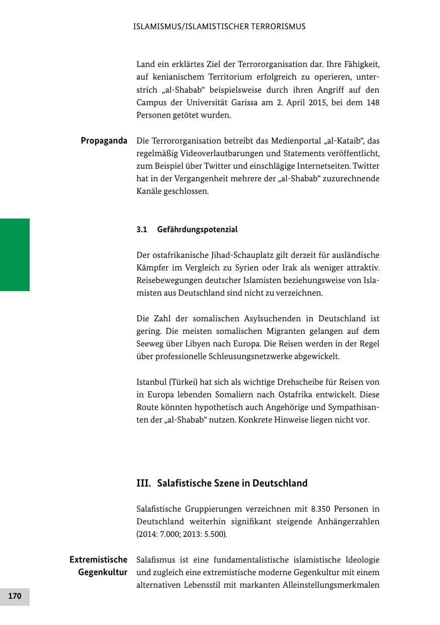 Seite 169 des Verfassungsschutzbericht 2015 Bund