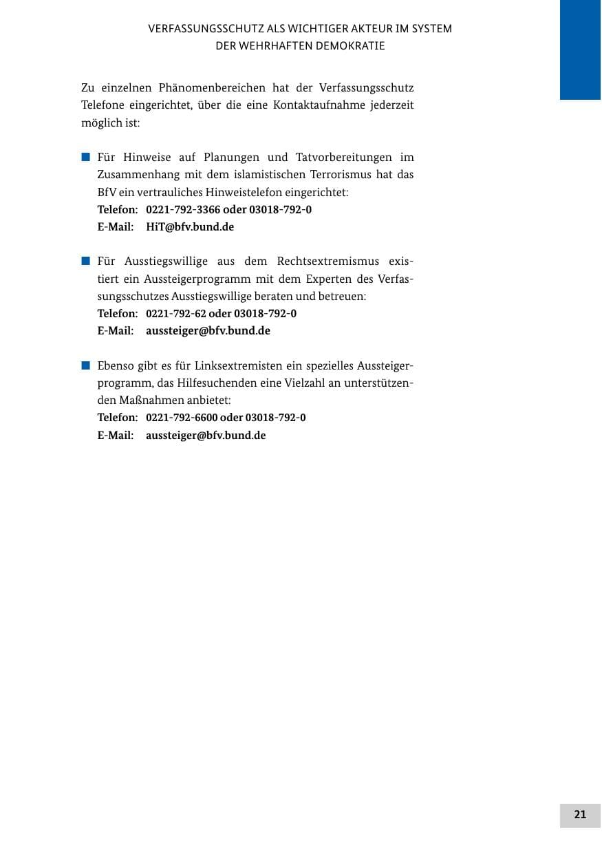 Seite 20 des Verfassungsschutzbericht 2015 Bund