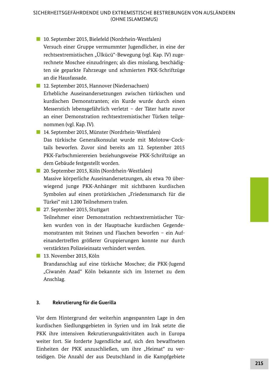 Seite 214 des Verfassungsschutzbericht 2015 Bund