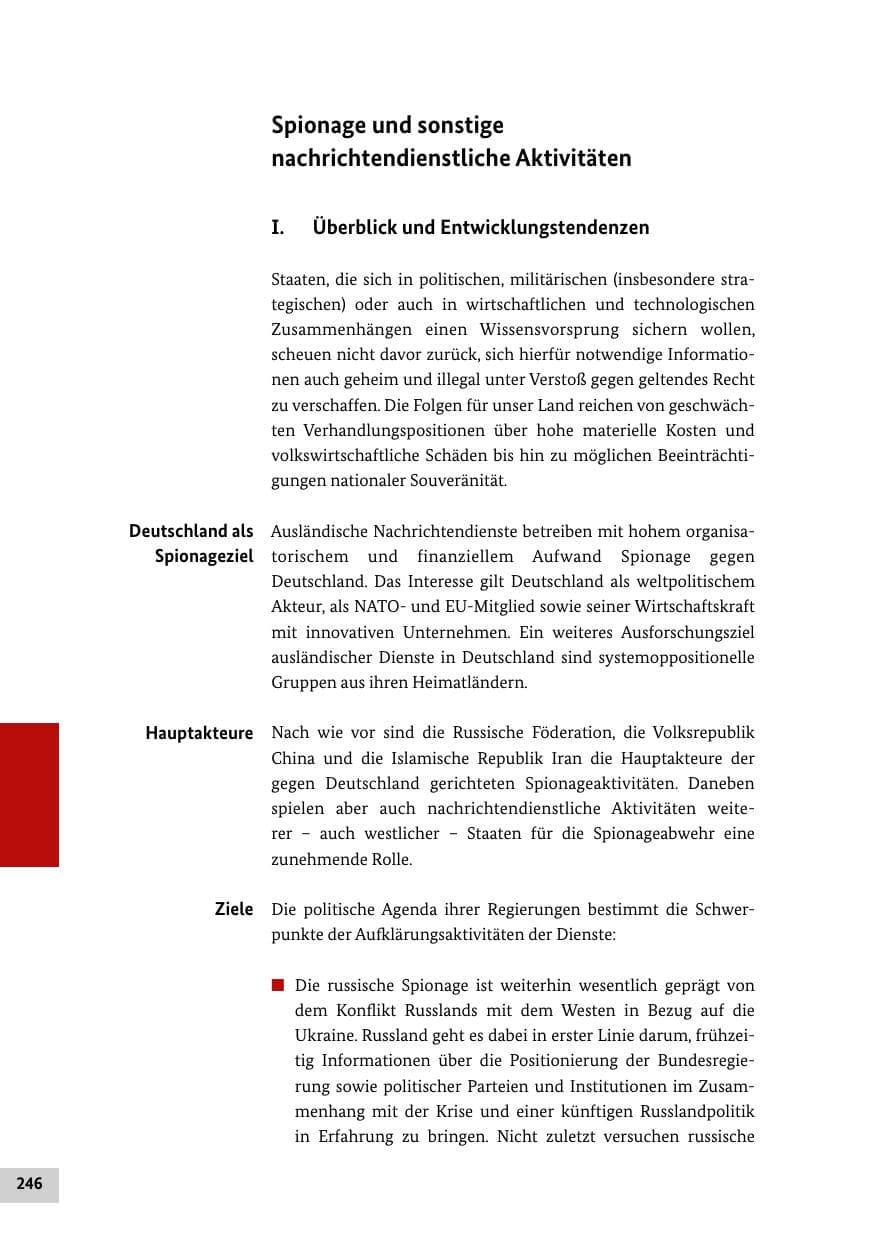 Seite 245 des Verfassungsschutzbericht 2015 Bund