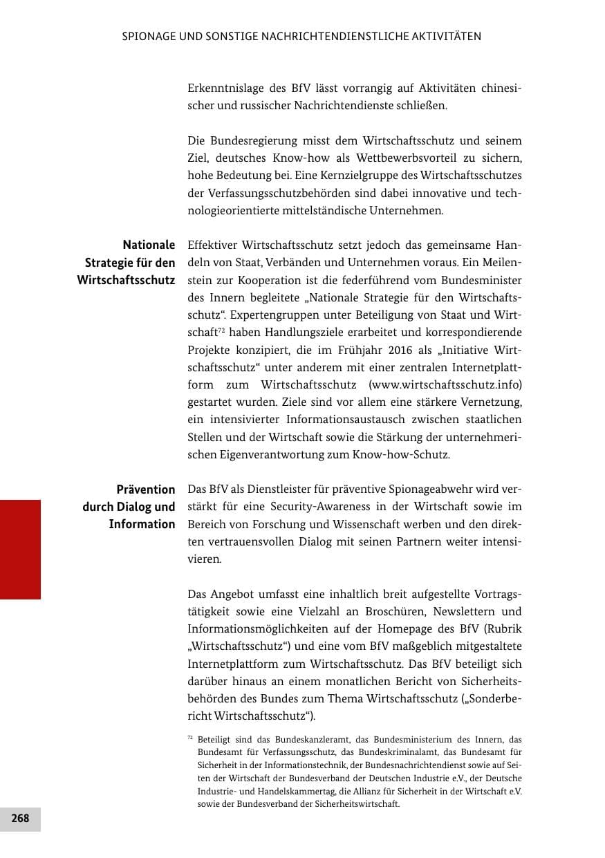 Seite 267 des Verfassungsschutzbericht 2015 Bund
