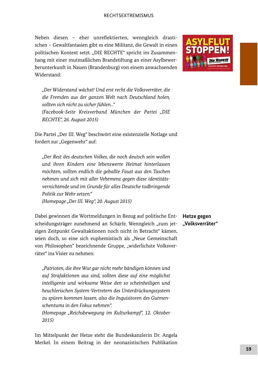 Seite 58 des Verfassungsschutzbericht 2015 Bund