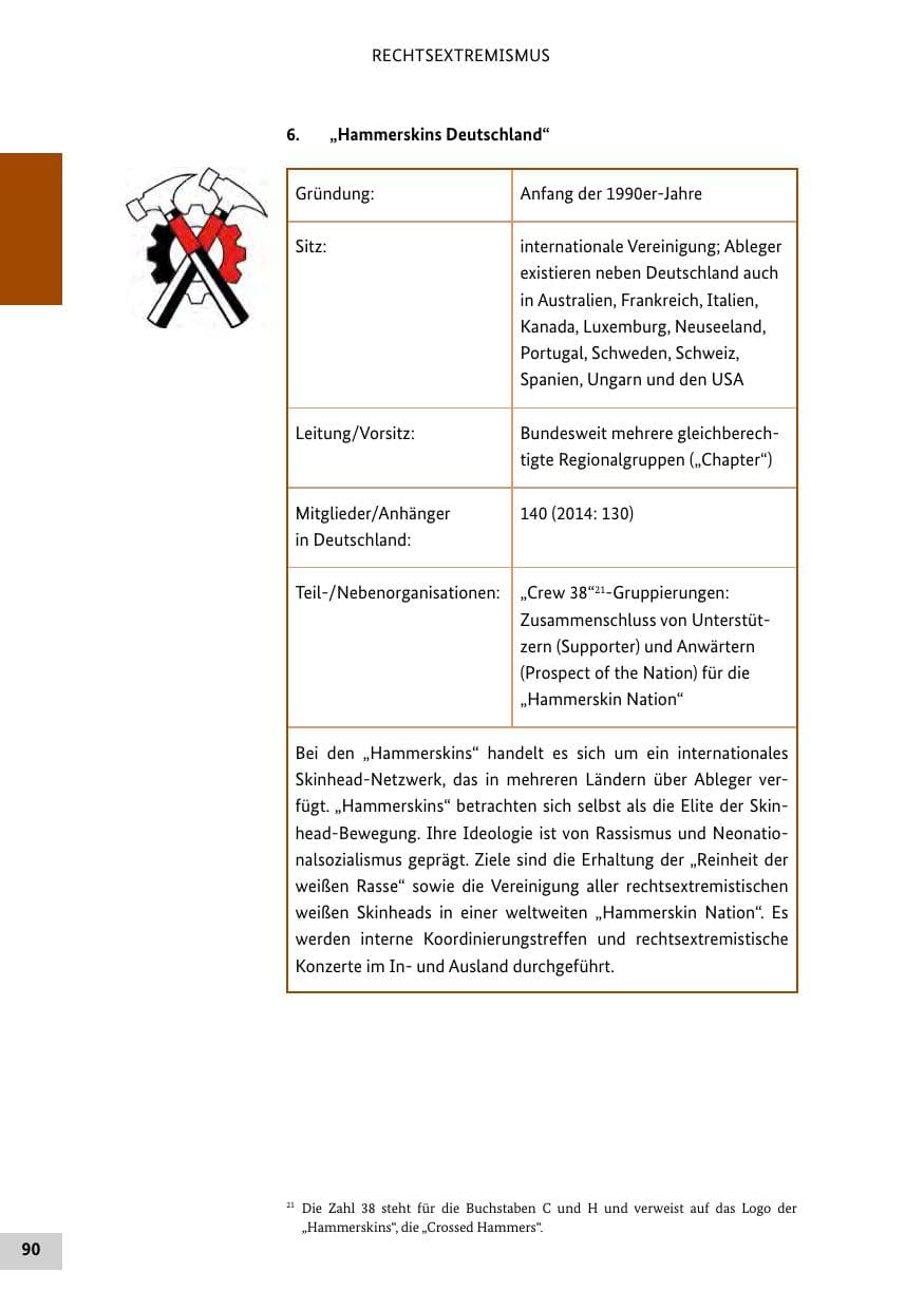 Seite 89 des Verfassungsschutzbericht 2015 Bund