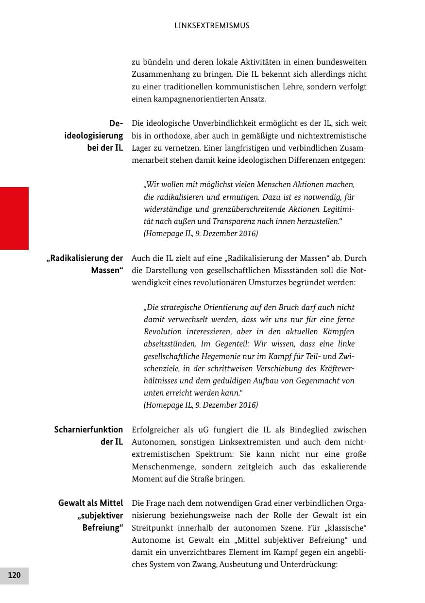 Seite 119 des Verfassungsschutzbericht 2016 Bund