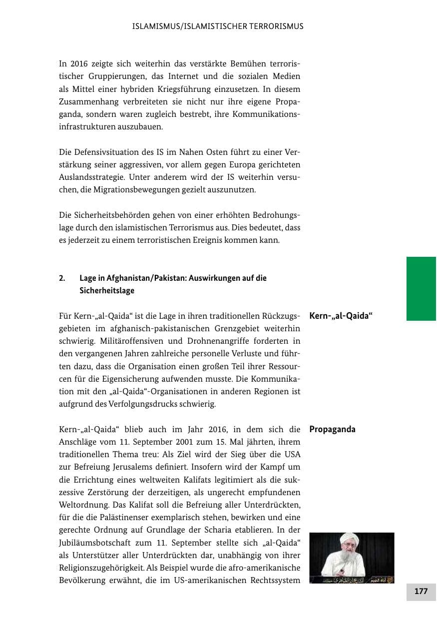 Seite 176 des Verfassungsschutzbericht 2016 Bund