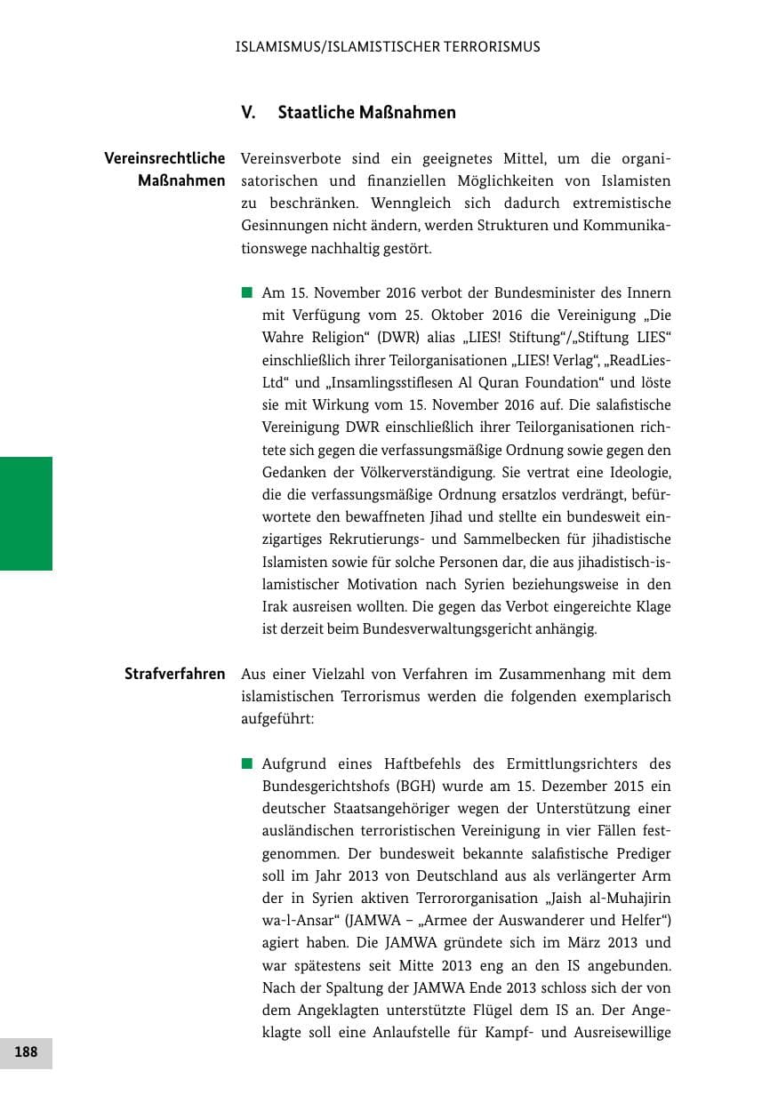 Seite 187 des Verfassungsschutzbericht 2016 Bund