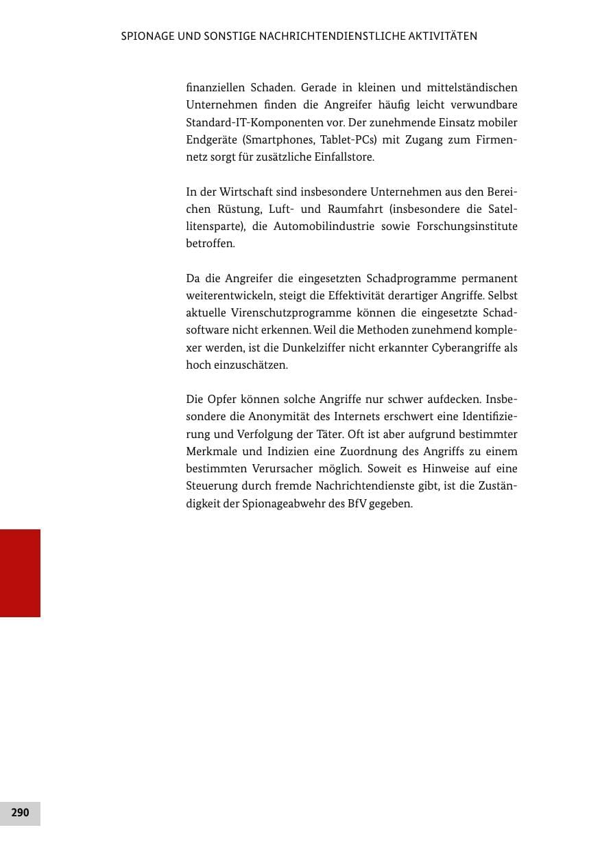 Seite 289 des Verfassungsschutzbericht 2016 Bund