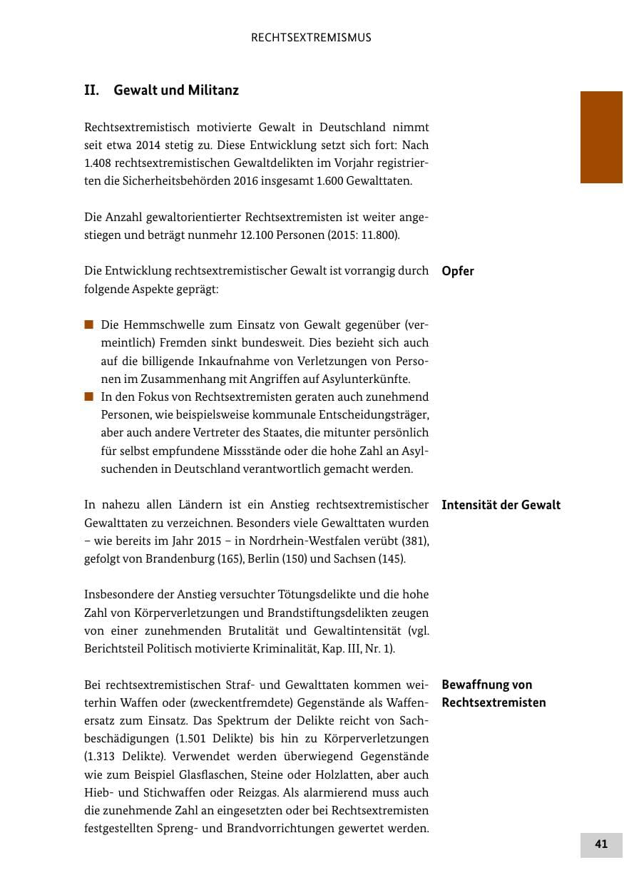 Seite 40 des Verfassungsschutzbericht 2016 Bund