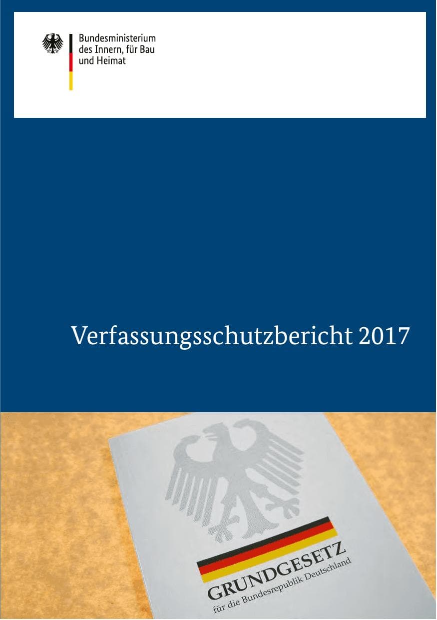 Seite 1 des Verfassungsschutzbericht 2017 Bund