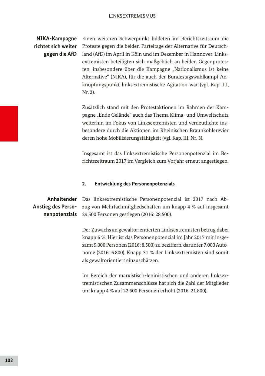 Seite 101 des Verfassungsschutzbericht 2017 Bund