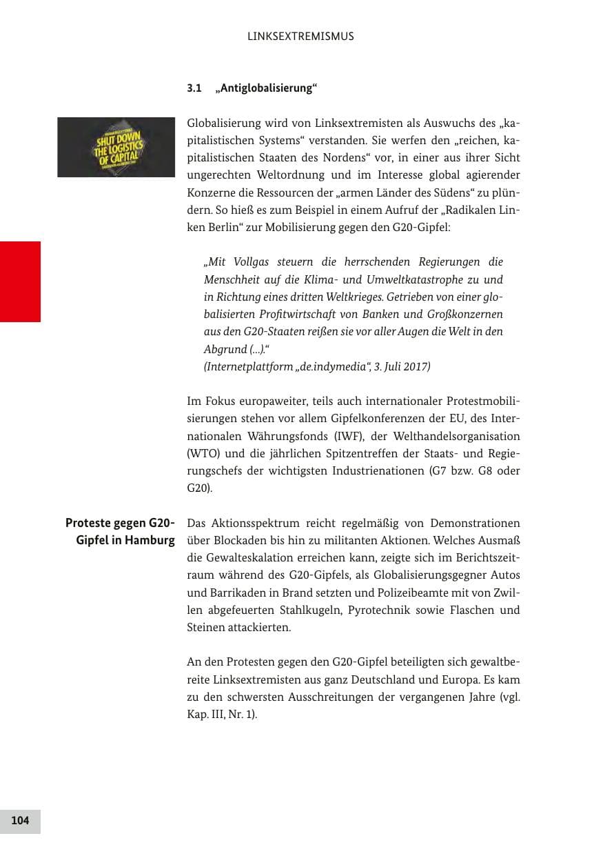 Seite 103 des Verfassungsschutzbericht 2017 Bund